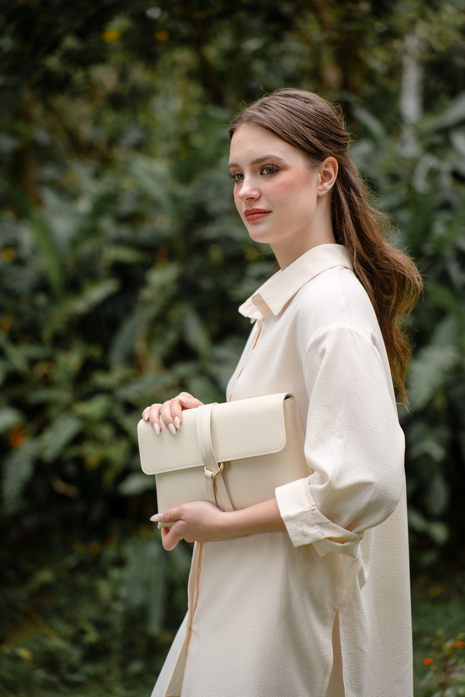 The Cloud Clutch in Ivory