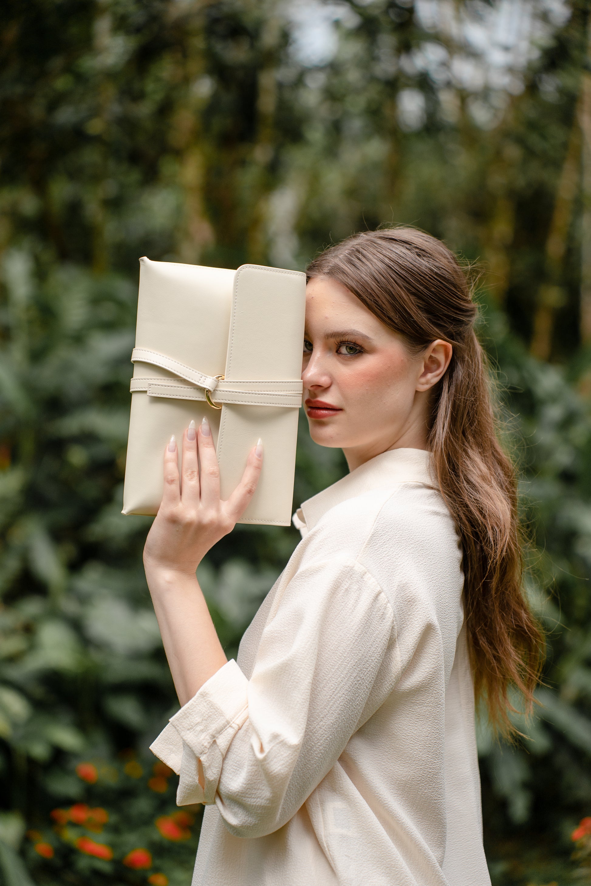 The Cloud Clutch in Ivory