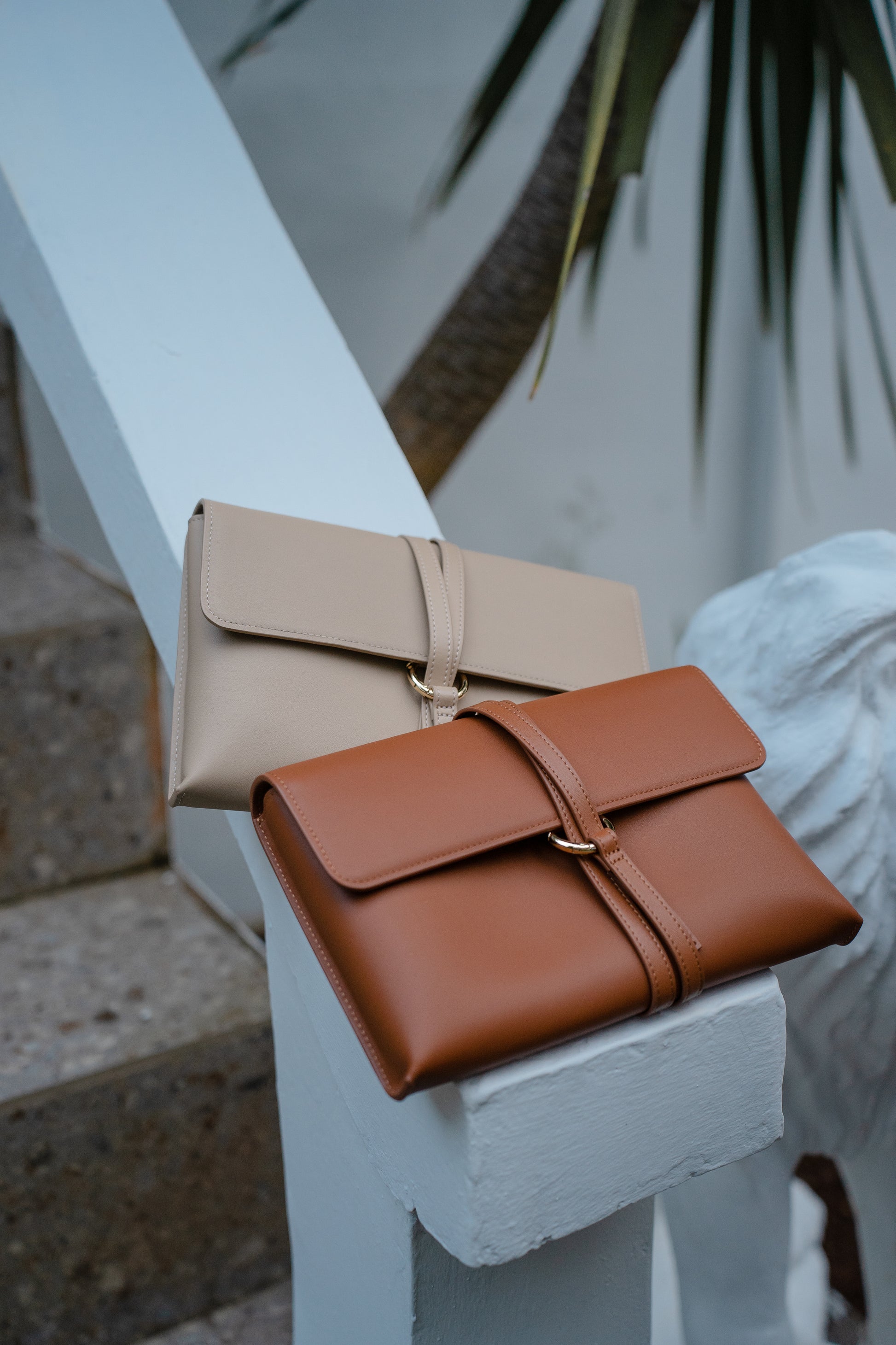 The Cloud Clutch in Taupe